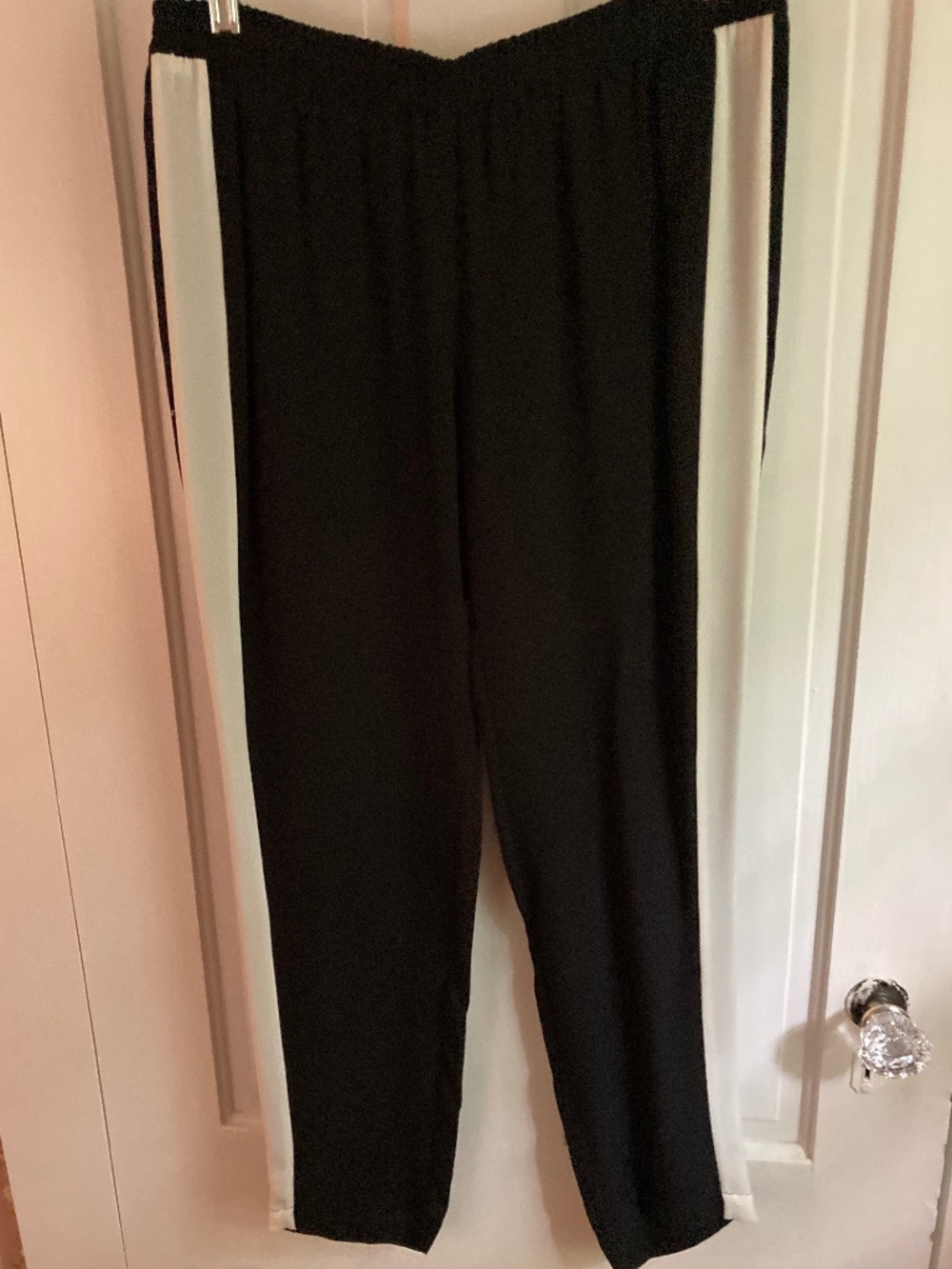 Theory 100% Silk Jesha Tuxedo Pants Pull-On Drawstring  S/P